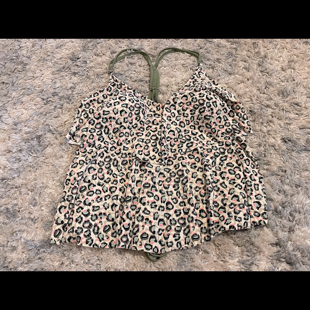 Cheetah Print Tankini | Time & Tru | Size 1X